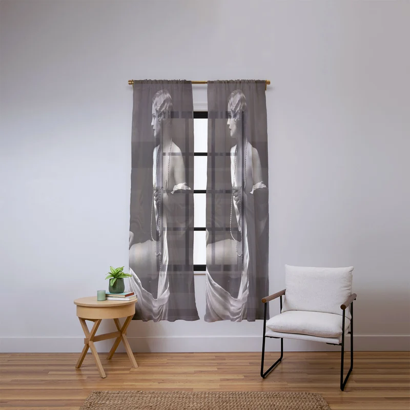 Ziegfeld Follies actress showgirl and dancer Marilynn Miller black and white vintage photograph Window Curtain