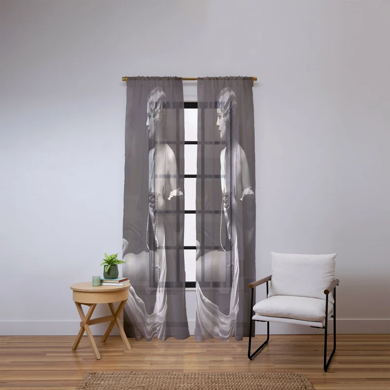 Ziegfeld Follies actress showgirl and dancer Marilynn Miller black and white vintage photograph Window Curtain