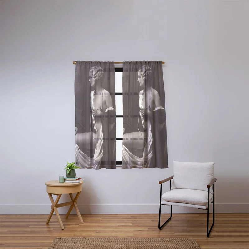 Ziegfeld Follies actress showgirl and dancer Marilynn Miller black and white vintage photograph Window Curtain