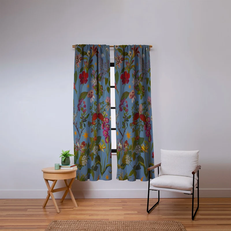 Amryllis Star Slate Window Curtain