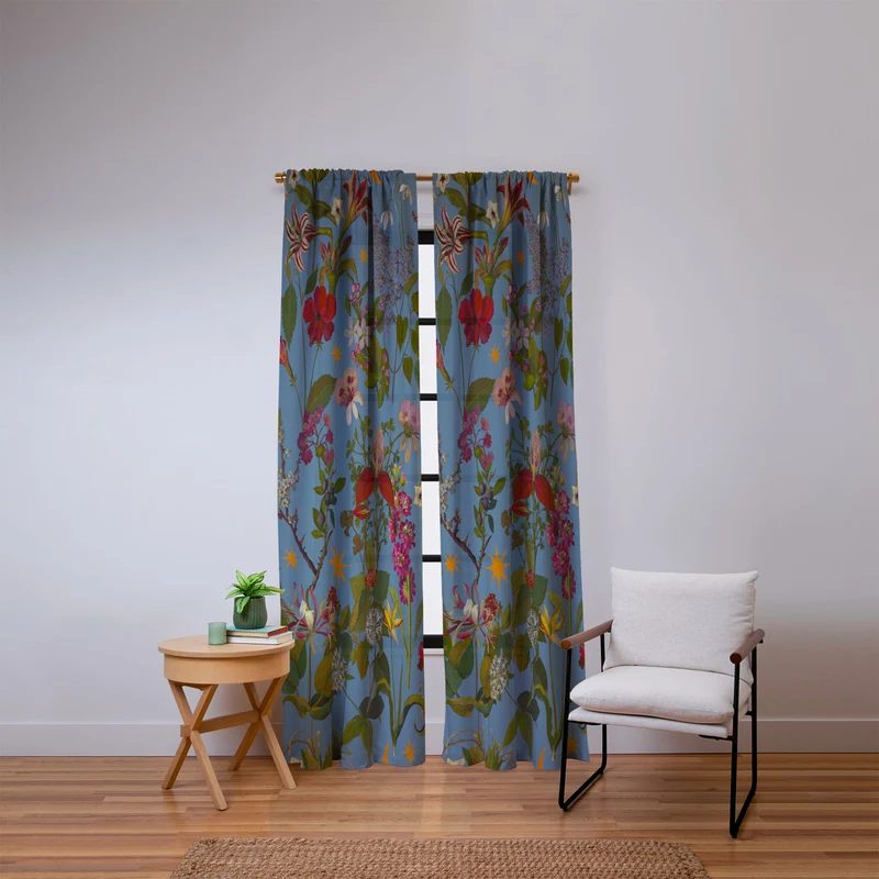Amryllis Star Slate Window Curtain
