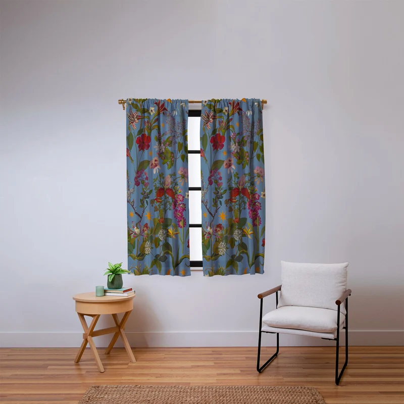 Amryllis Star Slate Window Curtain