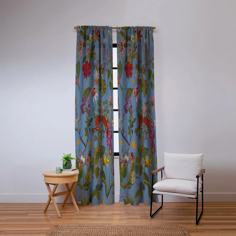 Amryllis Star Slate Window Curtain