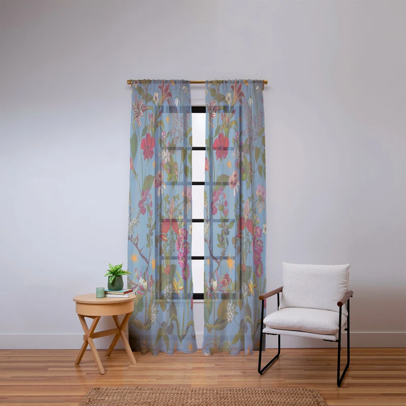 Amryllis Star Slate Window Curtain