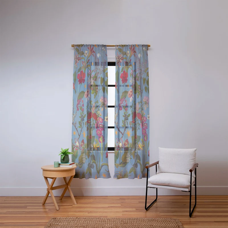 Amryllis Star Slate Window Curtain