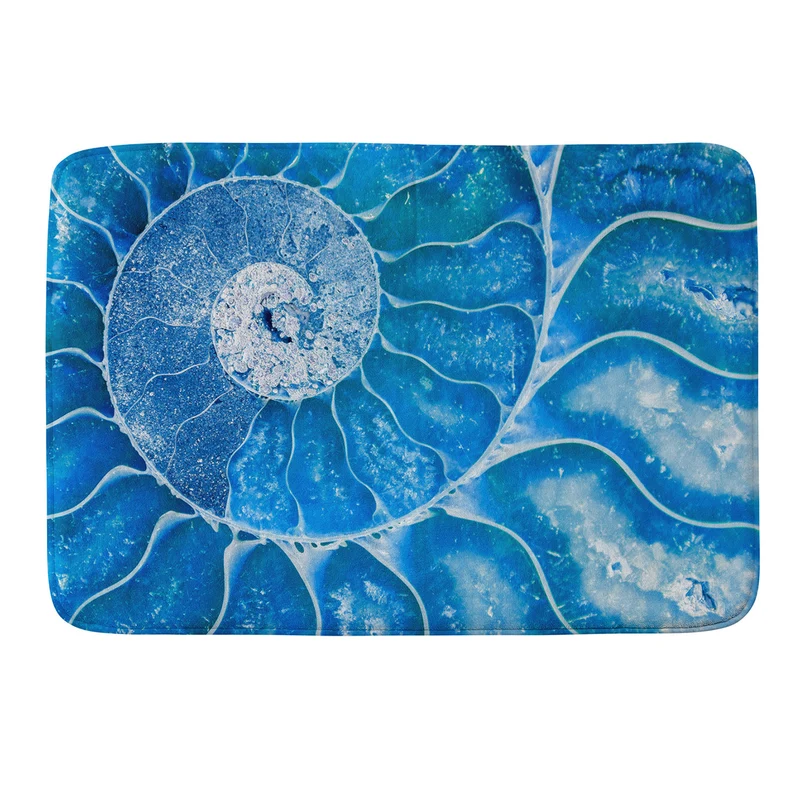 Blue Ammonite Fossil Bath Mat