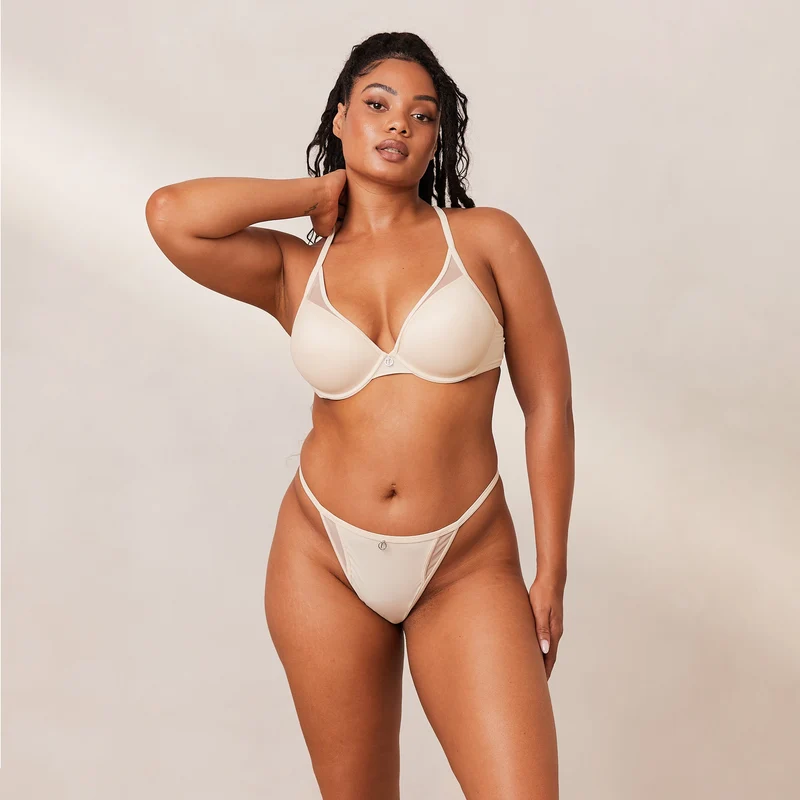 Classic Plunge T-shirt BH - Latte