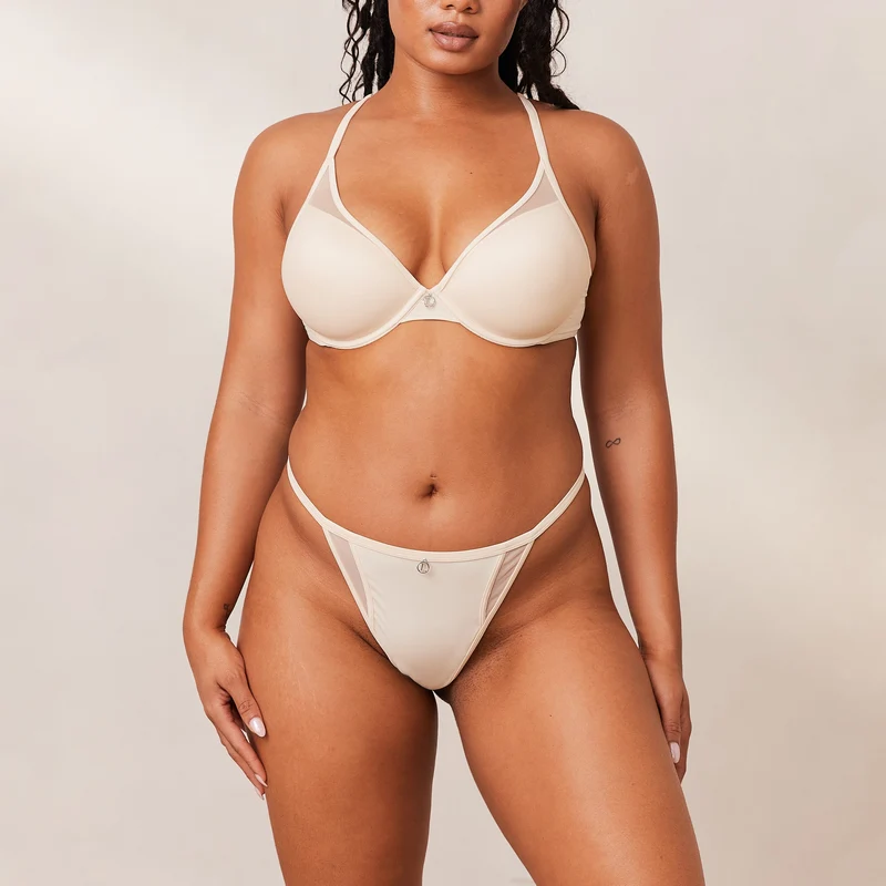 Classic Plunge T-shirt BH - Latte