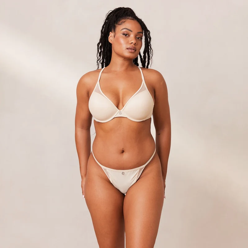 Classic Plunge T-shirt BH - Latte
