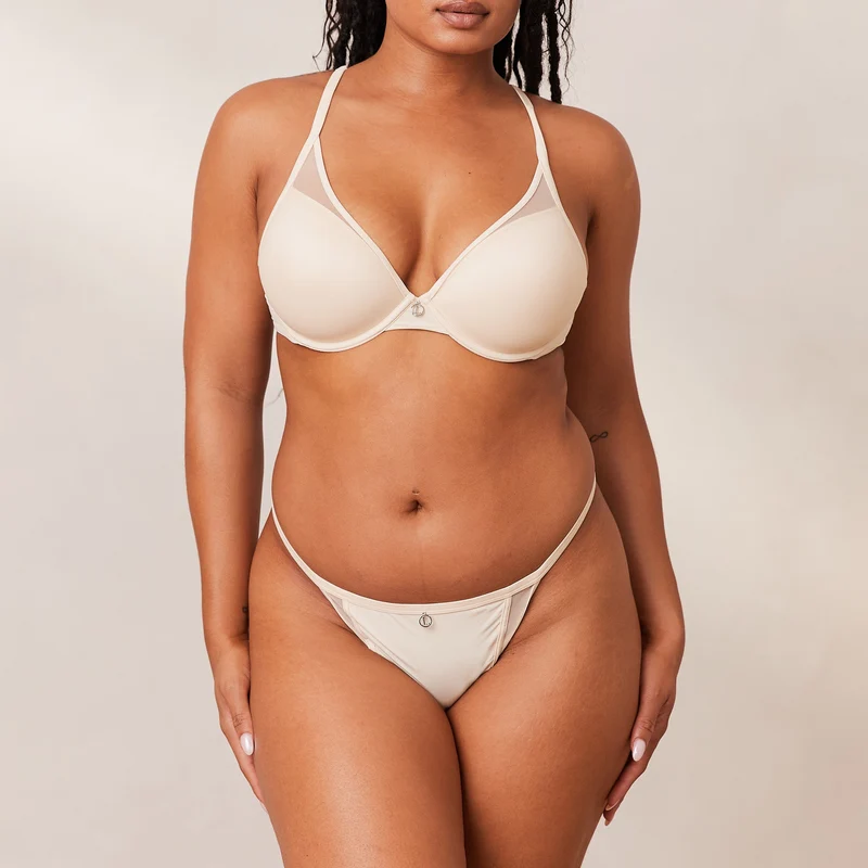 Classic Plunge T-shirt BH - Latte