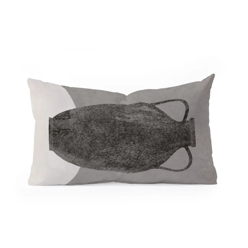 Graphite amphora on a gray background Rectangular Pillow