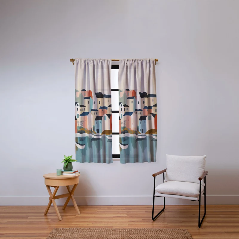 Quiet Harbor Window Curtain