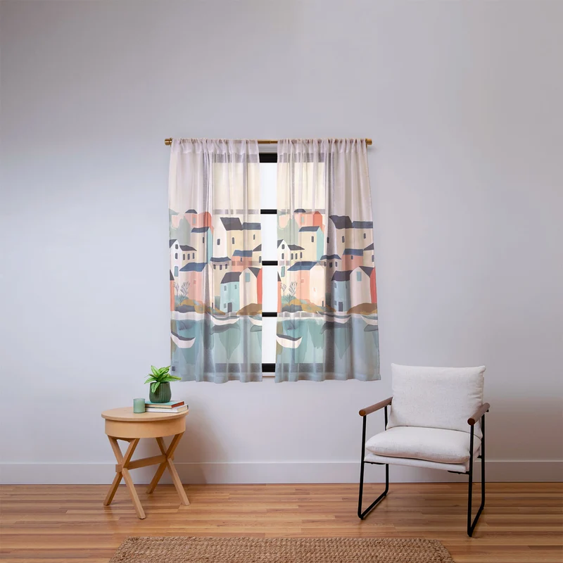 Quiet Harbor Window Curtain