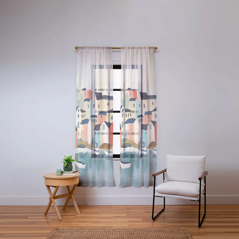 Quiet Harbor Window Curtain