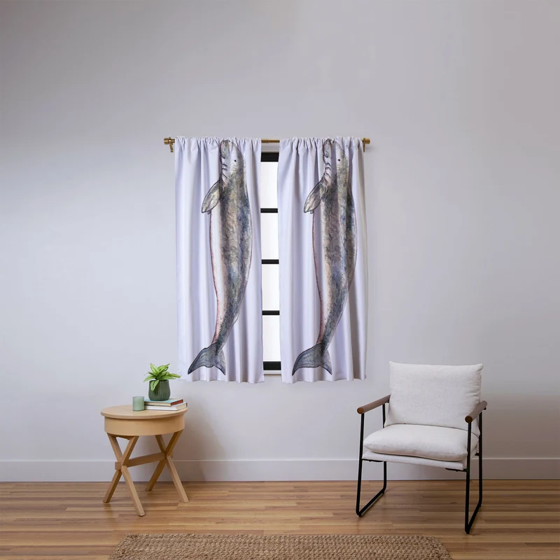 Dugong sea cow Window Curtain