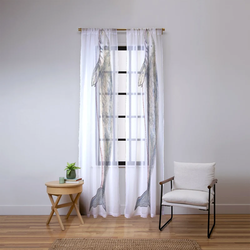 Dugong sea cow Window Curtain
