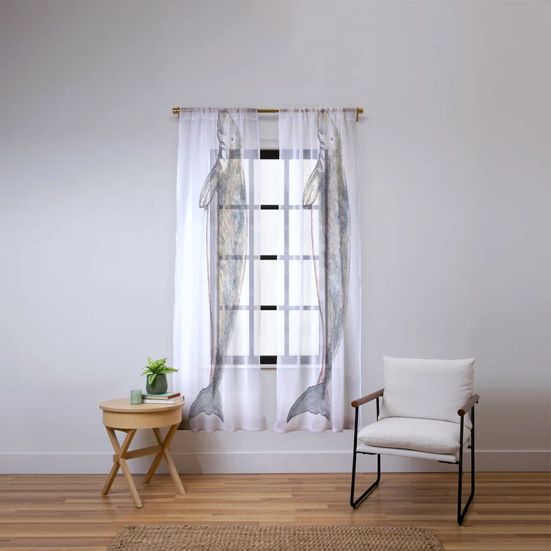 Dugong sea cow Window Curtain