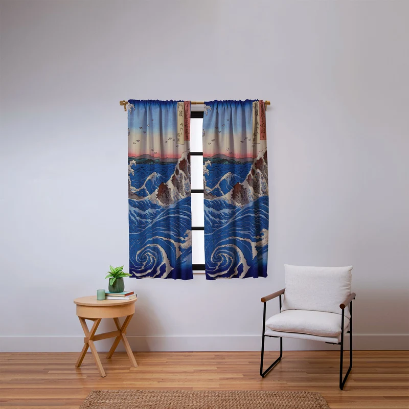 Whirlpools Utagawa Hiroshige Window Curtain
