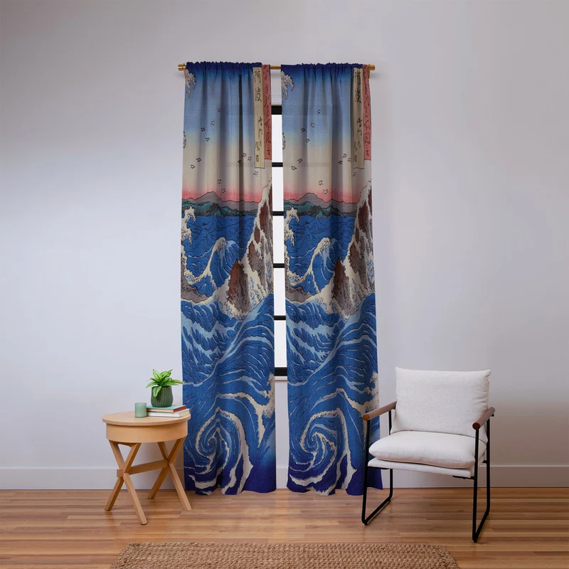 Whirlpools Utagawa Hiroshige Window Curtain