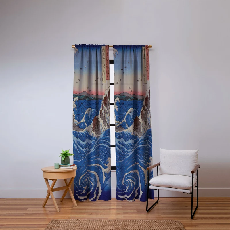 Whirlpools Utagawa Hiroshige Window Curtain