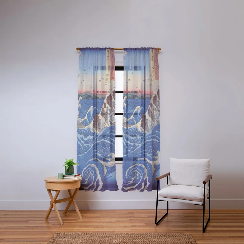 Whirlpools Utagawa Hiroshige Window Curtain