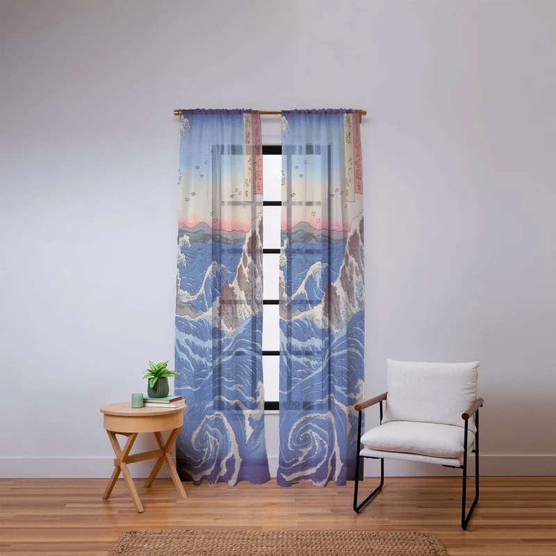 Whirlpools Utagawa Hiroshige Window Curtain