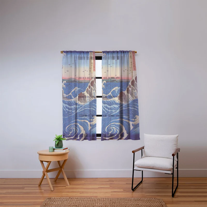 Whirlpools Utagawa Hiroshige Window Curtain