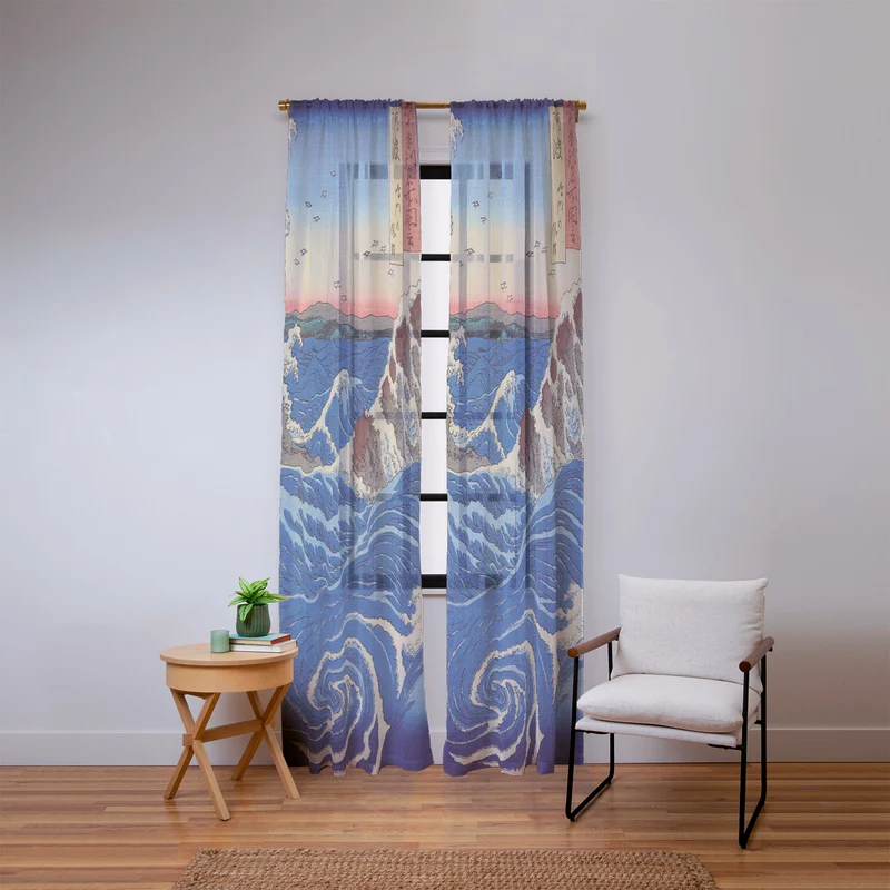Whirlpools Utagawa Hiroshige Window Curtain