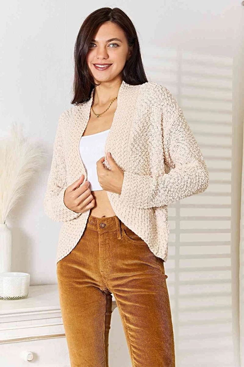 Elegant open vest van 100% acryl met lange mouwen - een comfortabel en onmisbaar kledingstuk om in laagjes te dragen