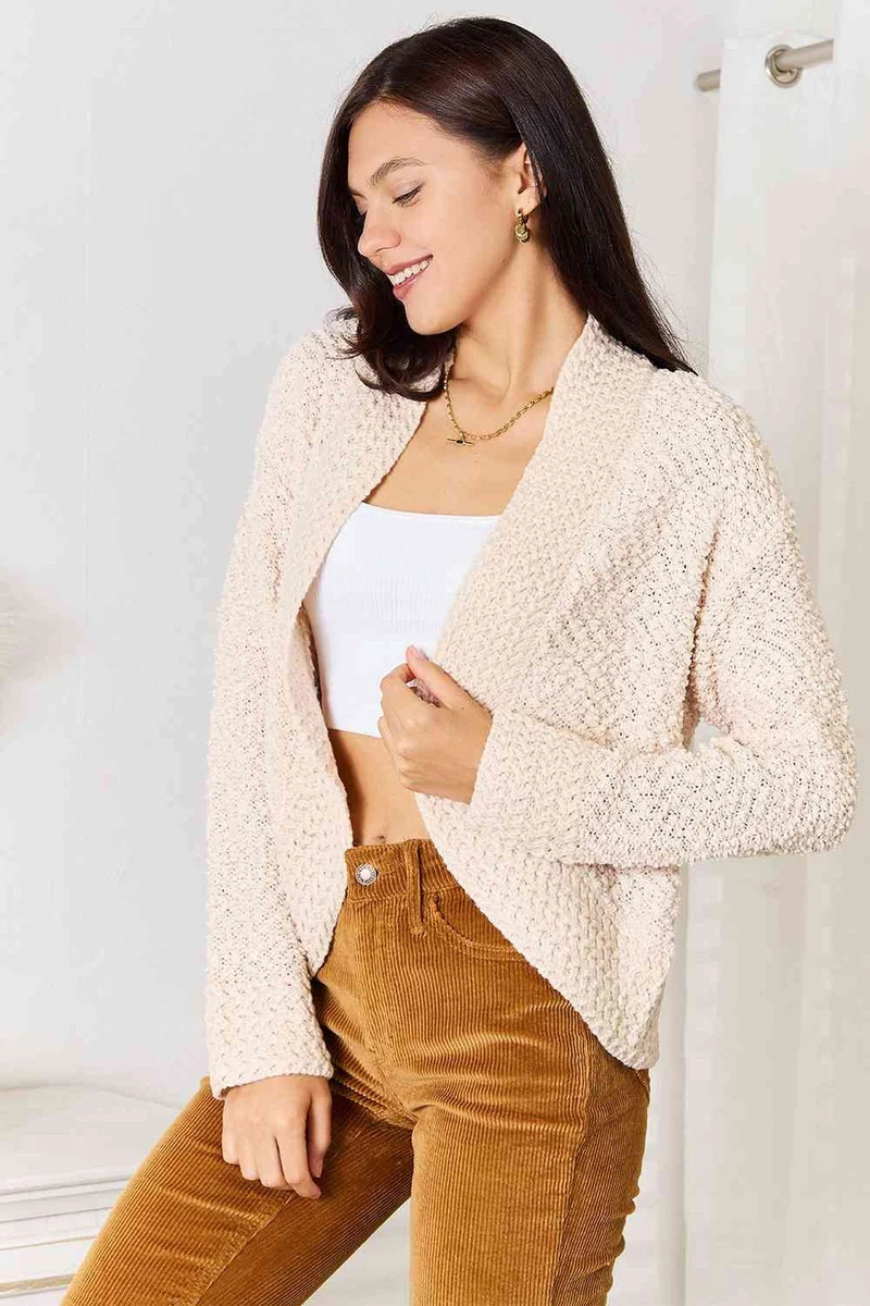Elegant open vest van 100% acryl met lange mouwen - een comfortabel en onmisbaar kledingstuk om in laagjes te dragen