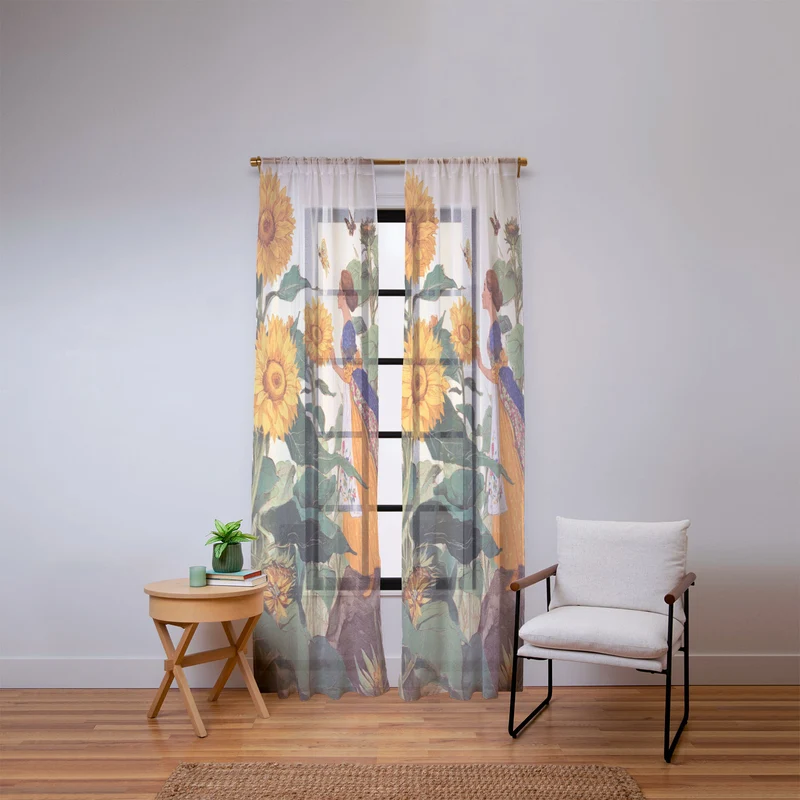 Sunflower Serenade Window Curtain