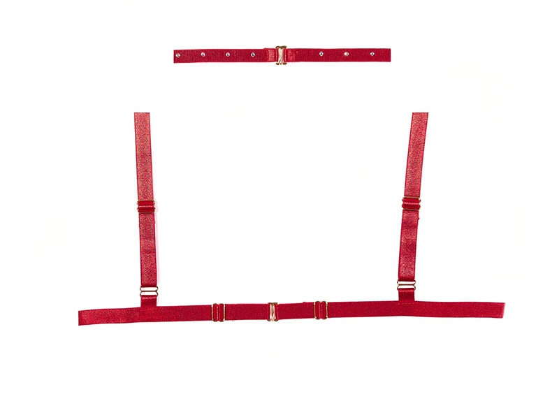 Margot bralette en kruisloze pantyset, als je iets extra sexy wilt in rood