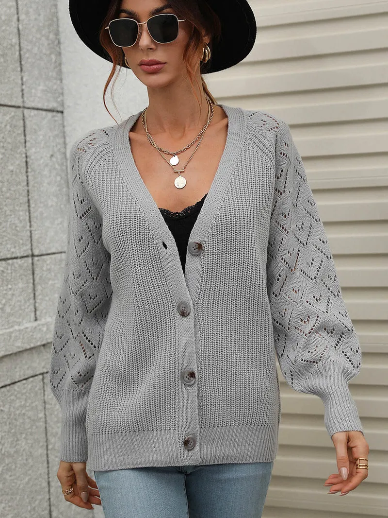 Ribgebreid vest met diepe raglanmouwen