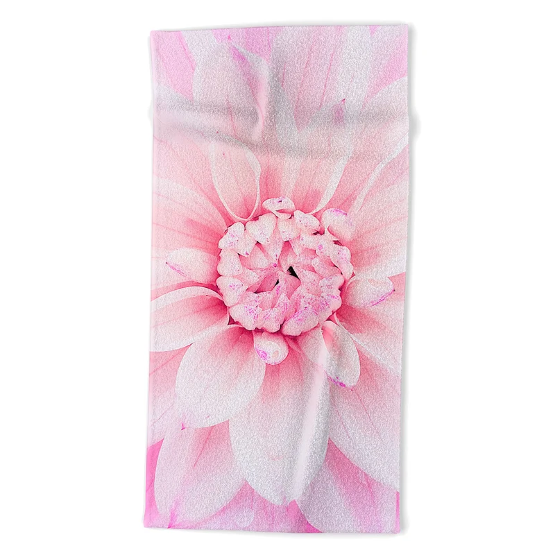 Ethereal dahlia closeup soft pink and pastel botanical art no II Bath Towel