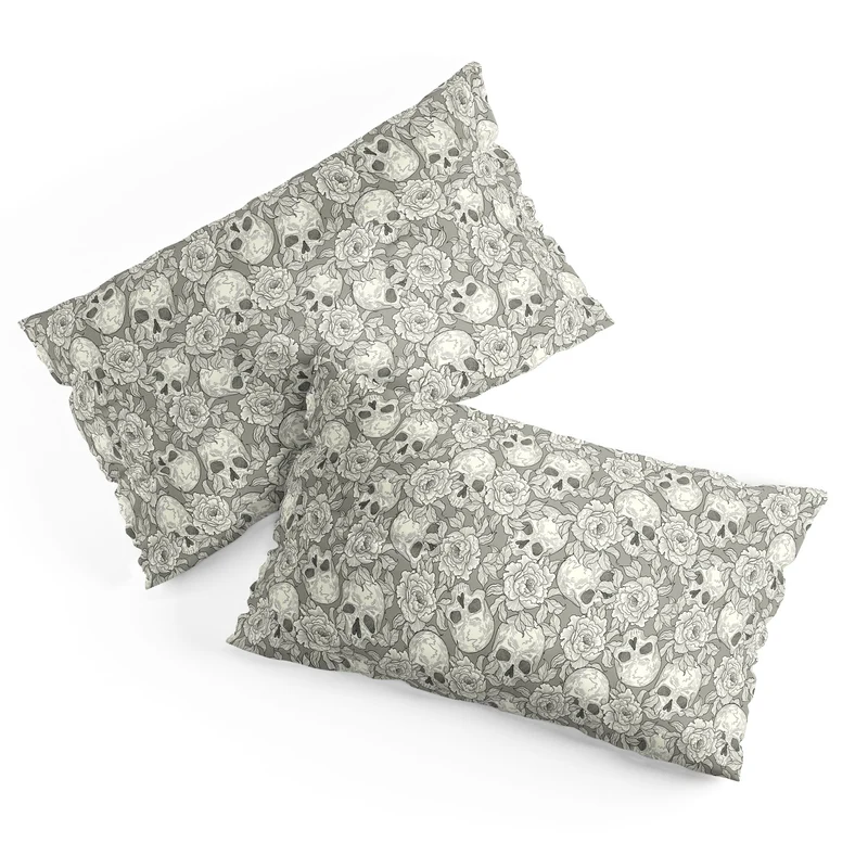 Skulls and flowers Pillow Sham
