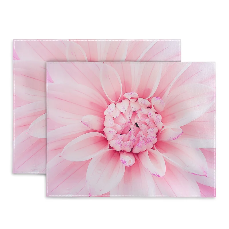 Ethereal dahlia closeup soft pink and pastel botanical art no II Placemat