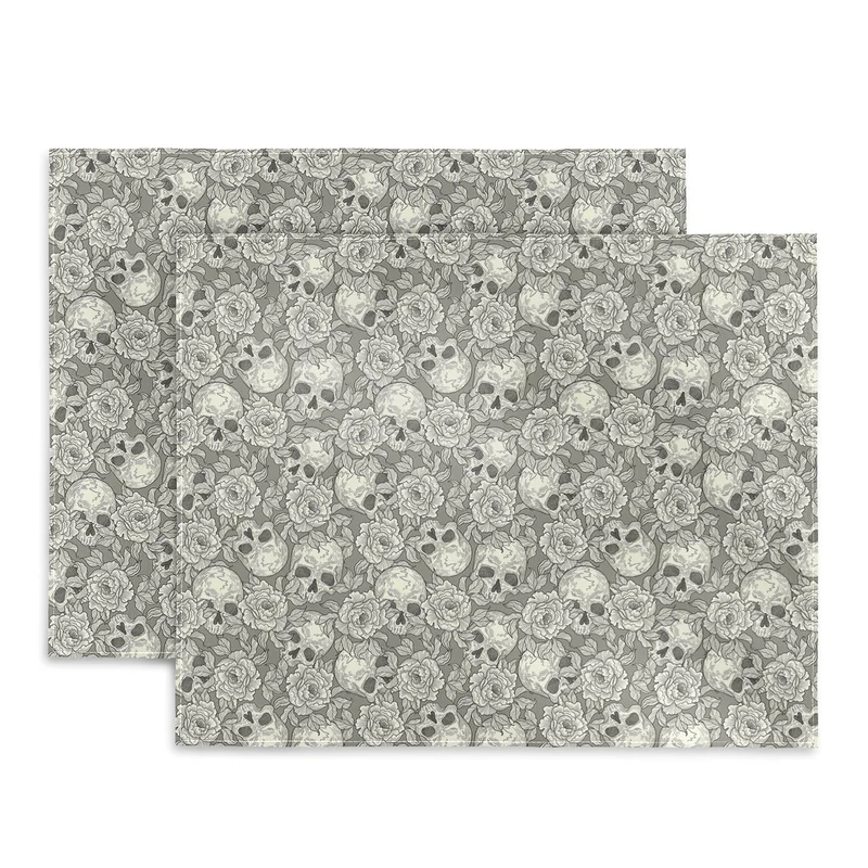 Skulls and flowers Placemat
