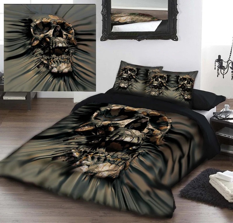 Autumn Bedroom Decor - Skull Rip-Through - UK Superking / US Kingsze Duvet Cover Set