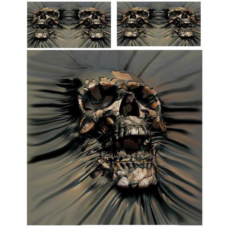 Autumn Bedroom Decor - Skull Rip-Through - UK Superking / US Kingsze Duvet Cover Set