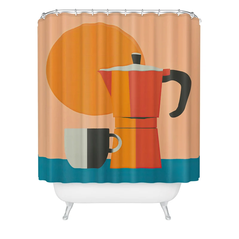 Modern Coffee Vibe Shower Curtain