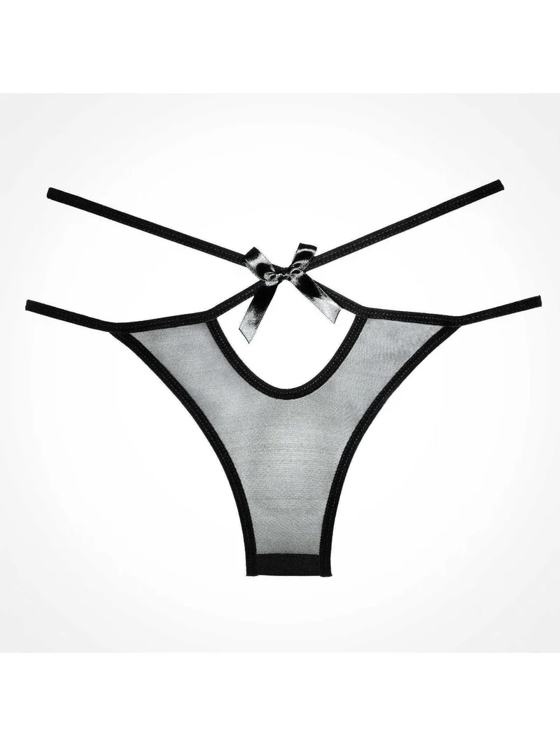 Naughty Vanilla Panty - Ondeugende heupomsluitende onderbroek met doorschijnend design en uitgesneden rug