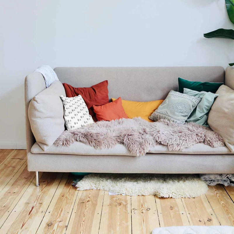 Gesundheitskissen Weiß mit grauen Quasten