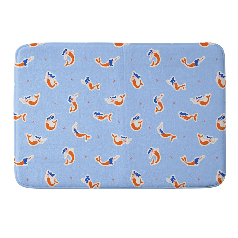 Mermaid women art pattern Bath Mat
