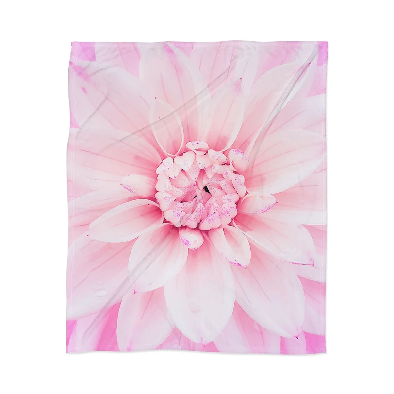 Ethereal dahlia closeup soft pink and pastel botanical art no II Throw Blanket