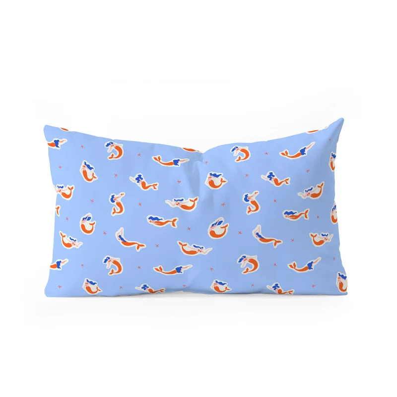 Mermaid women art pattern Rectangular Pillow