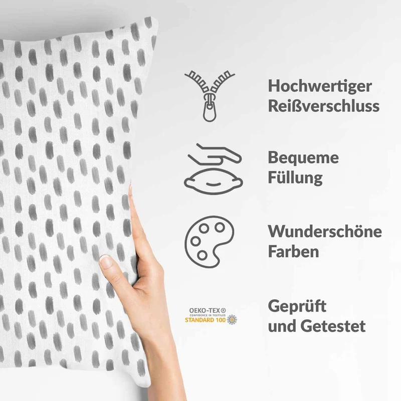 Gesundheitskissen Weiß mit grauen Tupfern