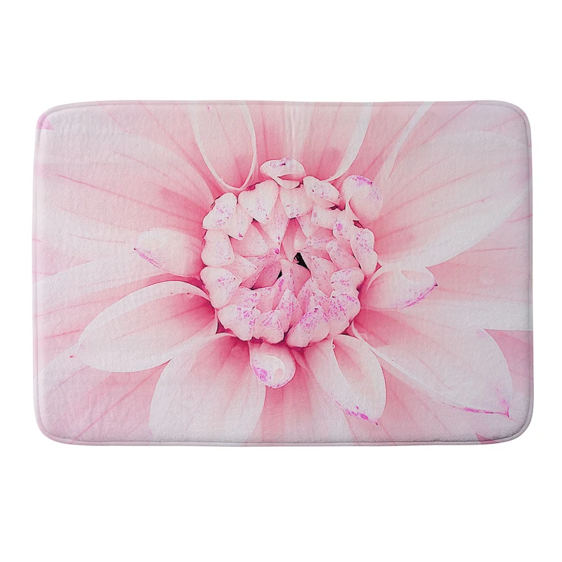 Ethereal dahlia closeup soft pink and pastel botanical art no II Bath Mat