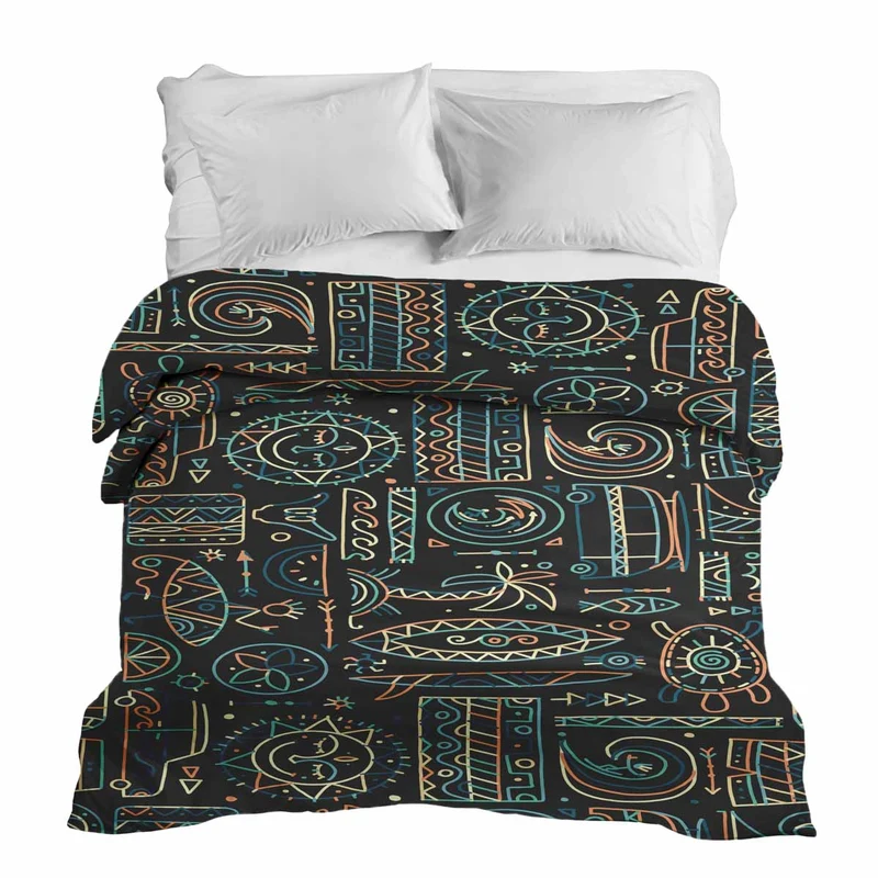Therapiedecken Baumwollbezug mit grünem Hawaii Muster