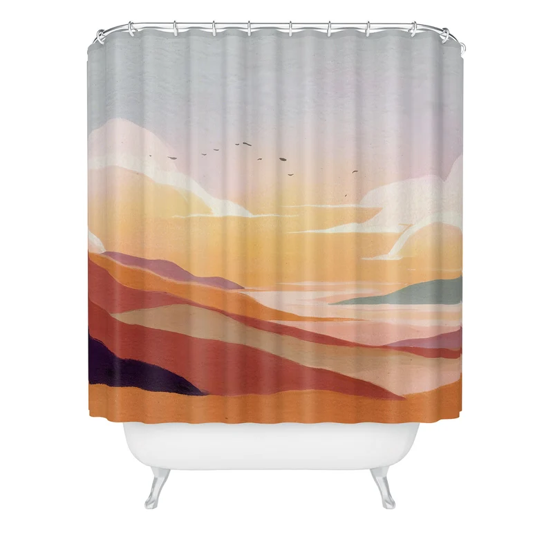 Golden Sunset Shower Curtain