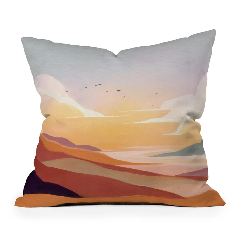 Golden Sunset Throw Pillow